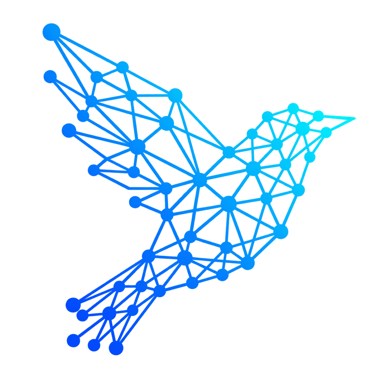 AccelaStudy AI logo: a blue constellation bird in flight on a transparent background.