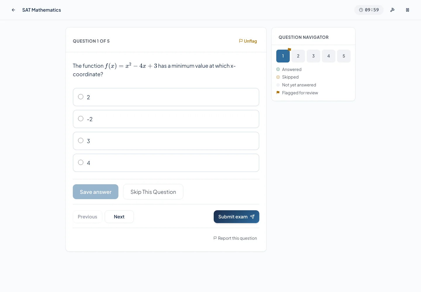 AccelaStudy AI Test Prep: Practice exam · Light theme